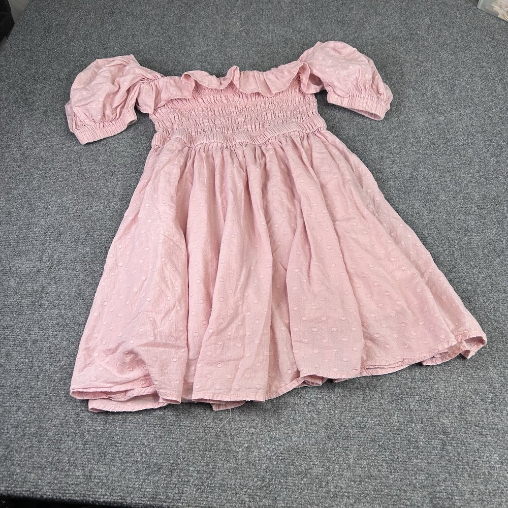 Women's Summer Short Sleeve Square Neck Elastic Smocked Ruffle Mini Dress Large